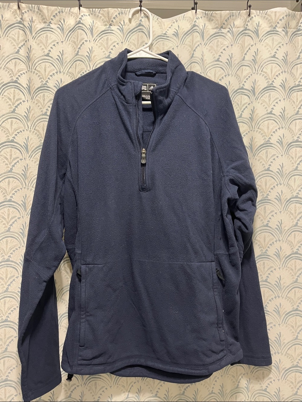 adidas Navy Lightweight Quarter-Zip Fleece Pullover